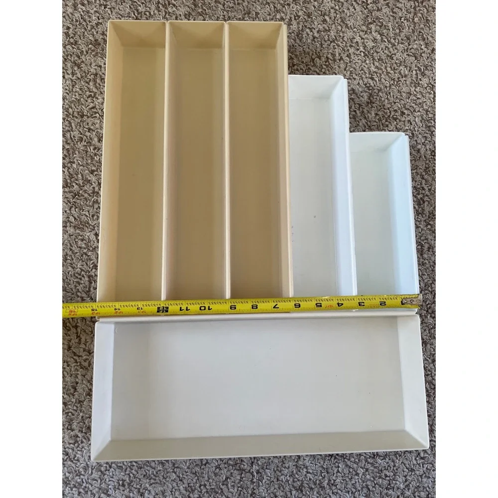 Lot 6 Vintage Interlocking Rubbermaid Drawer Organizers Mixed Sizes & Colors